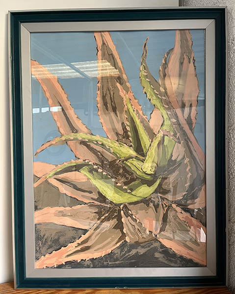 ACRILICO SOBRE PAPEL. ALOE NARANJA. 60X78,5