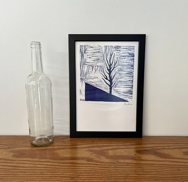 ÁRBOL AZUL. Linografía (24x33,5)